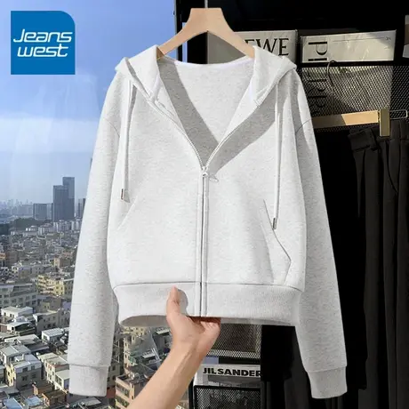 KV真维斯短款2025新款今年流行爆款卫衣女士慵懒时尚连帽开衫外套商品大图