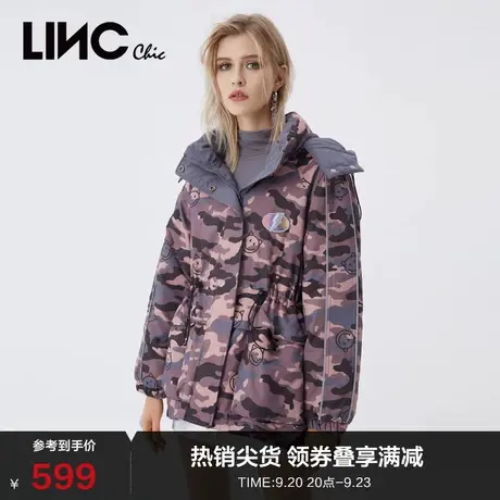 LINCCHIC金羽杰羽绒服女亮彩短款双面羽绒服女冬季外套Y21602119商品大图