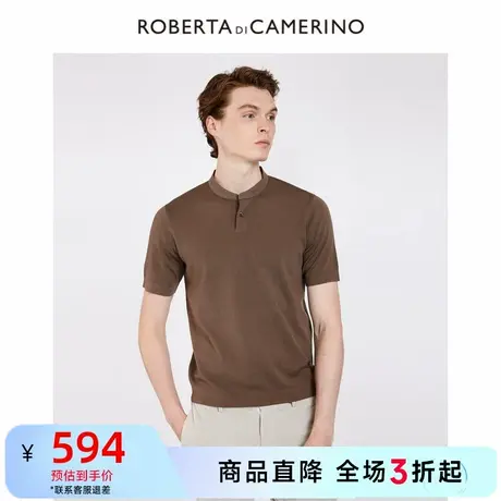 【羊毛】ROBERTA诺贝达夏季新品圆领纯色羊毛短袖毛衫短袖T恤男图片