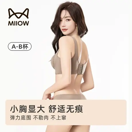 MiiOW/猫人小胸聚拢显大内衣女提拉上托调整型无痕收副乳文胸罩冬图片