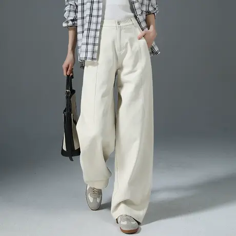 拖地裤阔腿裤女2025新款春季休闲裤宽松高腰直筒香蕉弯刀镰刀裤子商品大图