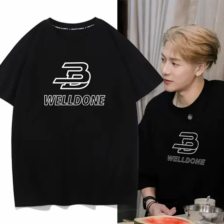 秀洛王嘉尔同款衣服小众潮牌纯棉男士情侣短袖T恤男女体恤ins半袖商品大图