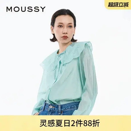 MOUSSY 夏季新中式田园风娃娃领衬衫028HSA30-1101商品大图
