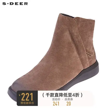 sdeer圣迪奥女时尚休闲创意拼接纯色高帮靴S19383919图片