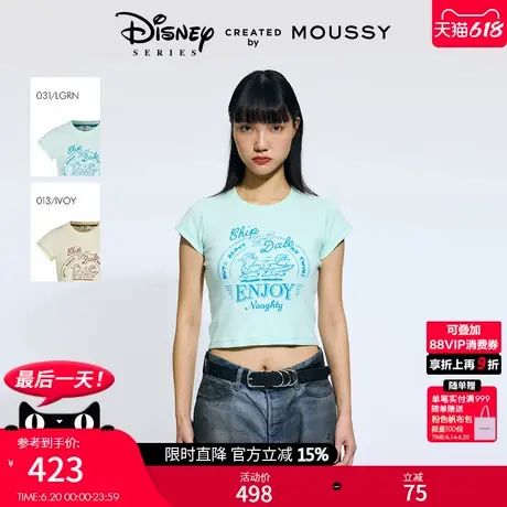 MOUSSY 2025夏季新品迪士尼联名动物印花短袖T恤女010IS890-1251图片