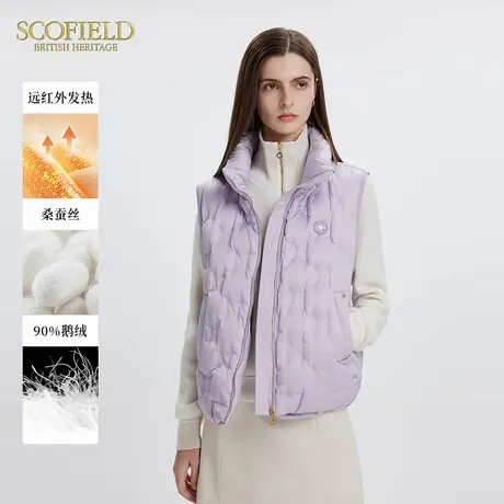 【远红外发热】Scofield女90鹅绒桑蚕丝羽绒背心优雅冬季商品大图