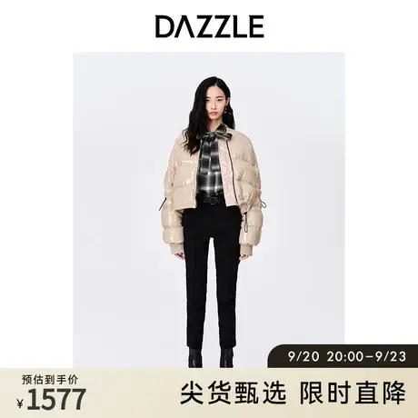 DAZZLE地素奥莱冬粉色棒球领短款白鸭泡芙千金面包羽绒服外套女图片