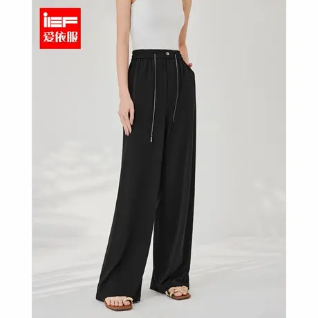 IEF/爱依服裤子2025夏季新款韩版简约通勤气质垂直感百搭阔腿裤商品大图
