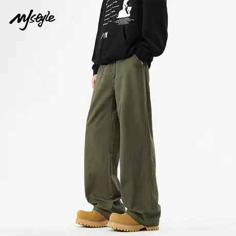 MJ STYLE2025夏季新款美式牛仔裤男宽松直筒阔腿休闲裤百搭拖地裤图片