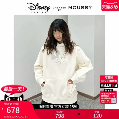 MOUSSY 2025夏季新品迪士尼联名新年米奇连帽卫衣女010ISY90-3481商品大图