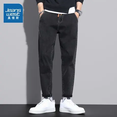 XN真维斯男装2025夏季新款 男士宽松简约百搭显瘦水洗牛仔长裤图片