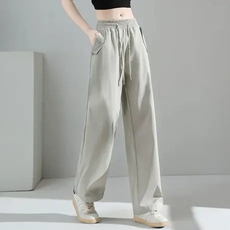 NW休闲潮流女式阔腿直筒大众宽松百搭显高显瘦垂顺亲肤透气长裤商品大图