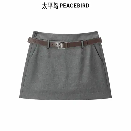 【商场同款】太平鸟女装2025年夏季新款灰色半身裙短裙A1GEF242E商品大图