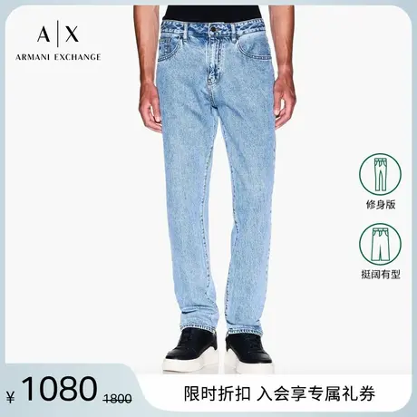 ARMANI EXCHANGE/阿玛尼2025夏季新款男士修身低腰水洗休闲牛仔裤图片