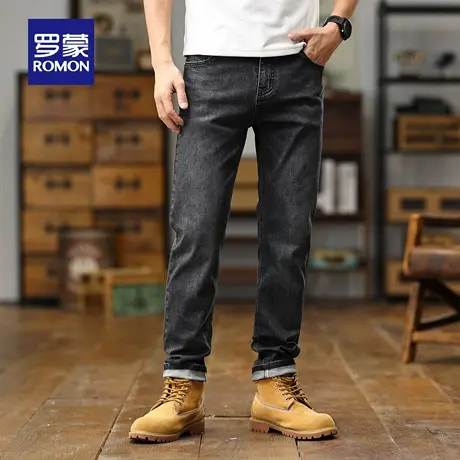 罗蒙美式牛仔裤夏季薄款休闲复古宽松长裤男款弹力小脚直筒裤N3Z图片