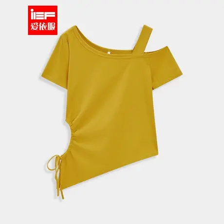 IEF/爱依服【微胖】大码女装2025夏季新款法式时尚小众设计感T恤商品大图