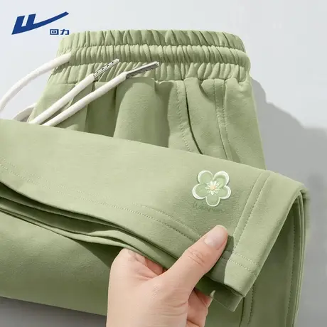 回力绿色短裤女夏季2025新款爆款外穿清新休闲裤大码运动五分裤A商品大图