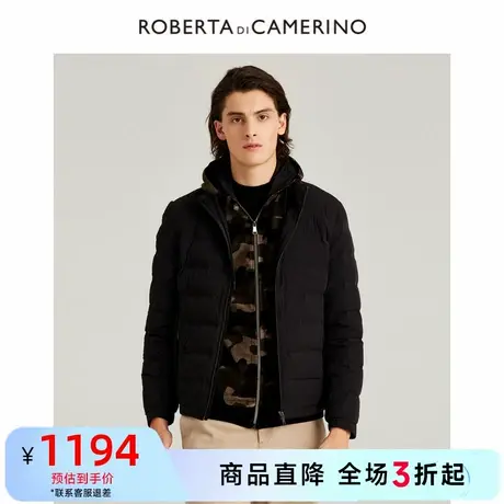 【白鹅绒】诺贝达男装冬季保暖短款外套百搭立领羽绒服男图片