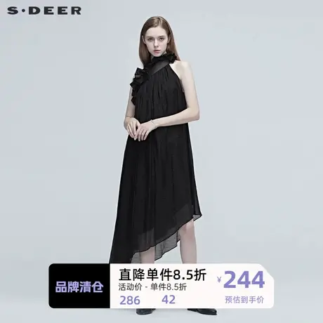 sdeer圣迪奥吊带连衣裙女夏不规则吊带蕾丝性感连衣裙S20281283商品大图