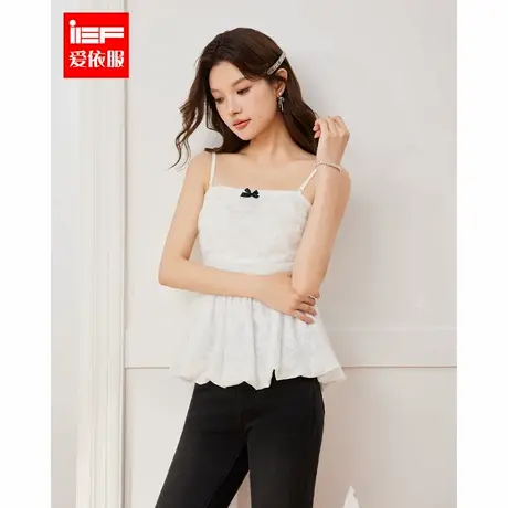 IEF/爱依服2025夏季新款法式性感小女人气质通勤百搭网纱抹胸上衣商品大图
