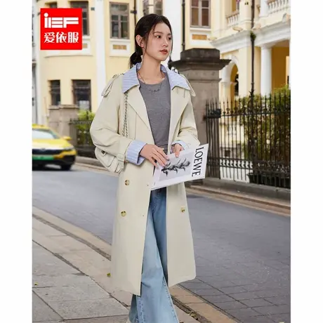 IEF/爱依服2025春季新款法式英伦风通勤气质百搭设计感风衣长外套图片