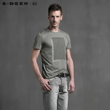 S.Deer/He【惠】 圣迪奥休闲贴布印花短袖T恤H15270122图片