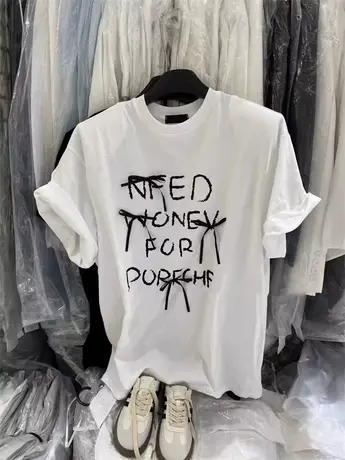 韩国东大门24夏季新款垫肩字母印花蝴蝶结百搭显瘦圆领短袖T恤女商品大图