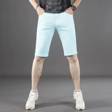 碧苍兰夏季裤子男士休闲裤潮流百搭五分短裤修身中裤弹力5分男裤商品大图
