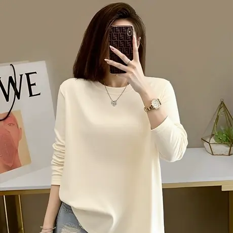 KWV真维斯重磅纯棉正肩短袖t恤女夏2025新款爆款时尚洋气垂感上衣图片