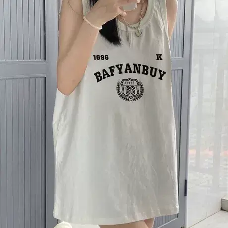 纯棉吊带坎肩背心无袖t恤女2025新款夏外穿高级感宽松慵懒风上衣图片