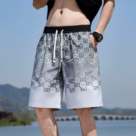 2025夏季新款国潮休闲短裤男中国风宽松薄款运动速干沙滩五分裤子图片