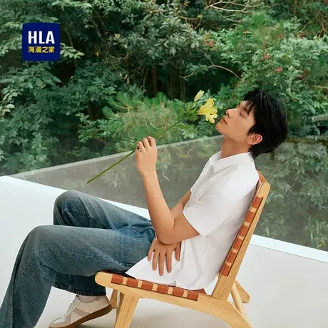 HLA/海澜之家商务通勤短袖休闲白衬衫25春夏新款方领透气衬衣男装图片