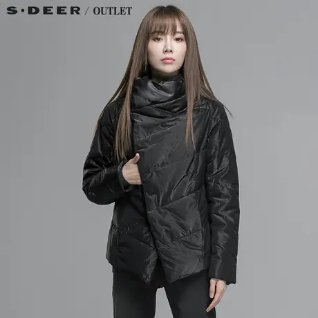sdeer圣迪奥女装冬装立领宽松棉衣棉服外套保暖衣S14482364图片