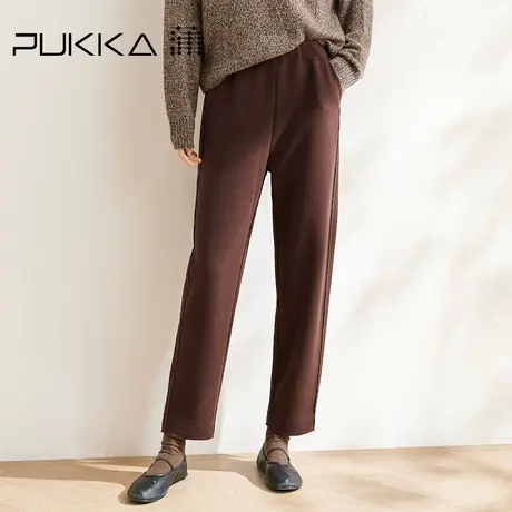 蒲PUKKA 冬季新款宽松针织锥形裤保暖休闲小脚裤商品大图