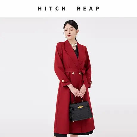 希区瑞普高端名媛春秋外套风衣女士新款中长款收腰大衣高级感气质商品大图