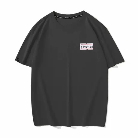 秀洛卖得非常昂贵的衣服恶搞标签logo夏季纯棉短袖T恤男女打底衫商品大图