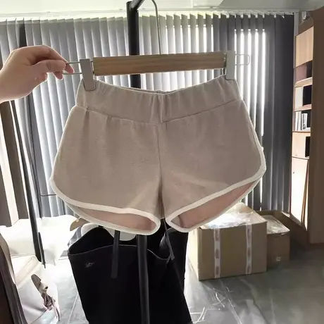 现货速发！韩国时尚紧身运动短裤 性感纯色松紧腰热裤图片