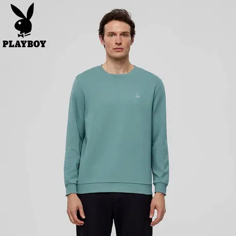 【细抗条纹】花花公子官方正品圆领卫衣男圆领套头长袖打底衫上衣图片