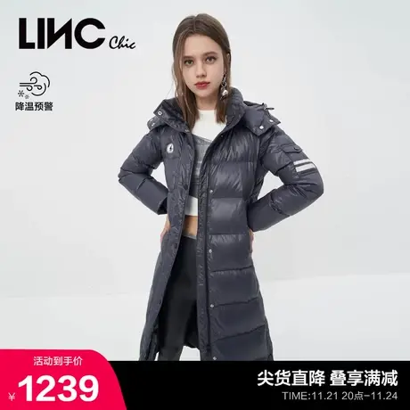 LINCCHIC金羽杰羽绒服女修身潮酷超长款羽绒服女冬季Y22808191商品大图