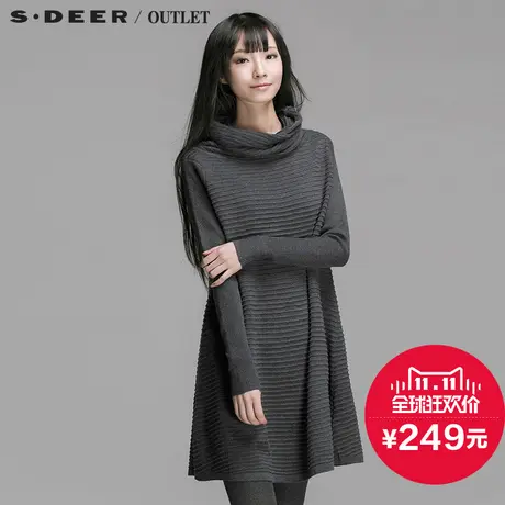 s.deer【新品】圣迪奥专柜正品设计感堆领伞状针织衫S14483559图片