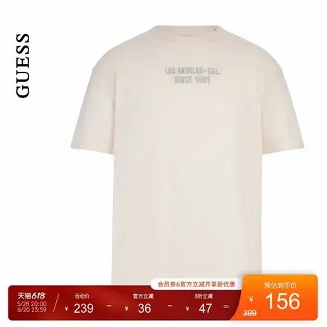 GUESS女士休闲时尚纯色百搭圆领T恤-W4YI18JA914图片