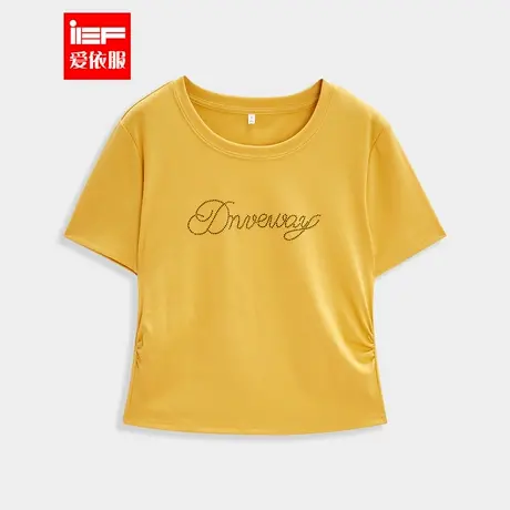 IEF/爱依服【微胖】大码女装2025夏季新款通勤简约显白宽松女T恤商品大图