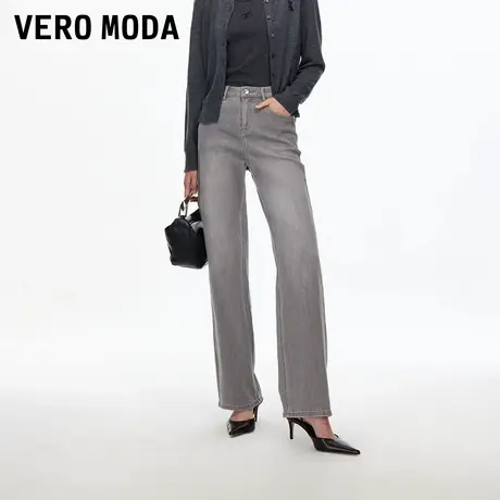 Vero Moda牛仔裤2025秋季新款含棉蕾丝印花复古水洗直筒裤百搭商品大图