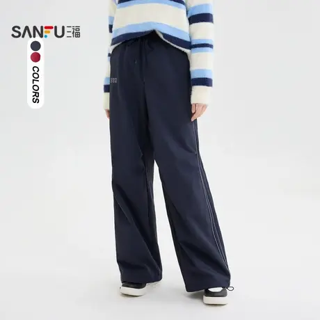 三福休闲裤2025新款春季宽松阔腿裤子慵懒松弛感直筒裤女装494486商品大图