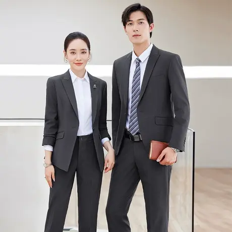 【男女同款】罗蒙商务休闲西服套装2025秋季新款易打理职业西装男商品大图