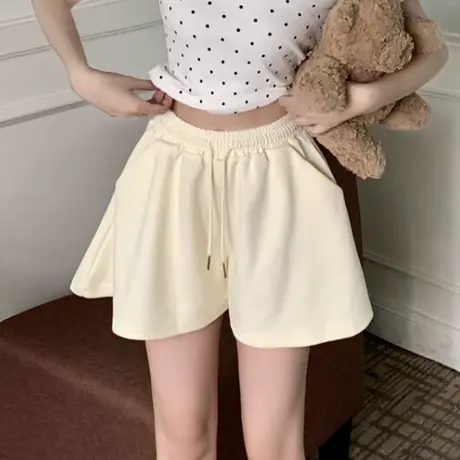 夏季2025新款居家外穿阔腿短裤女百搭高腰百搭宽松运动休闲热裤潮商品大图
