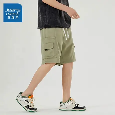 VF真维斯男装 2025夏季新款男款韩式街头风简约日常休闲男士短裤商品大图