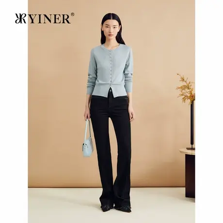 【美丽诺羊毛】YINER音儿秋季时尚含桑蚕丝毛针织衫商品大图