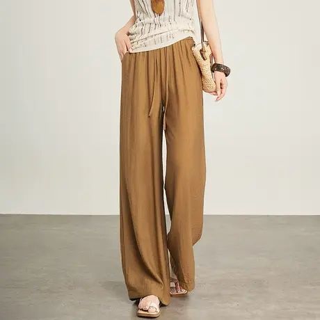 2025夏季新款阔腿山本裤女垂感宽松轻薄显瘦长裤休闲百搭直筒裤子商品大图