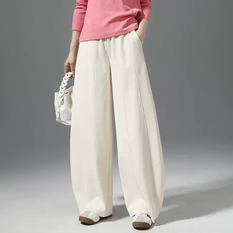 高腰显瘦垂感拖地休闲裤女2025新款春夏镰刀香蕉宽松直筒阔腿裤子商品大图